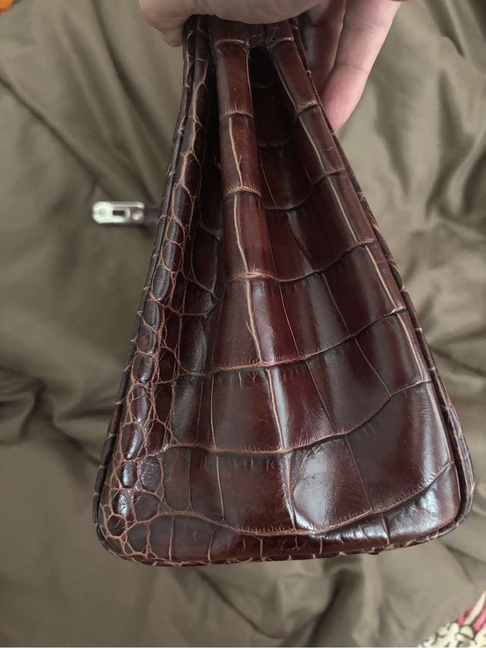 Vintage Lederer birkin style leather Italian bag - Picture 10 of 12